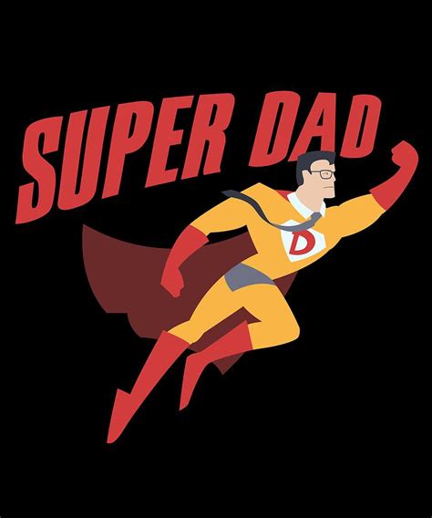 Superhero Super Dad Digital Art By Cute And Funny Animal Art Designs