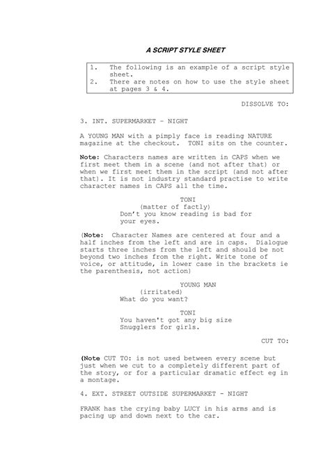 Screenplay Format Template Free Printable Templates