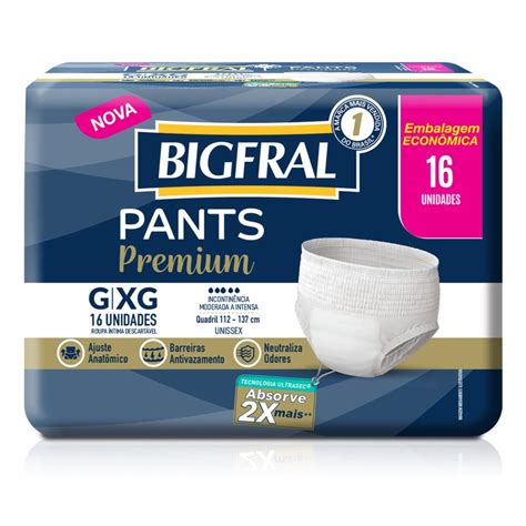 Roupa Íntima Unissex Bigfral Pants Premium G Xg Com 16 Unidades