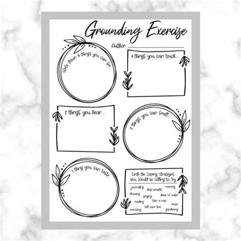 Grounding Exercise Worksheet Counseling Handout For Students Etsy