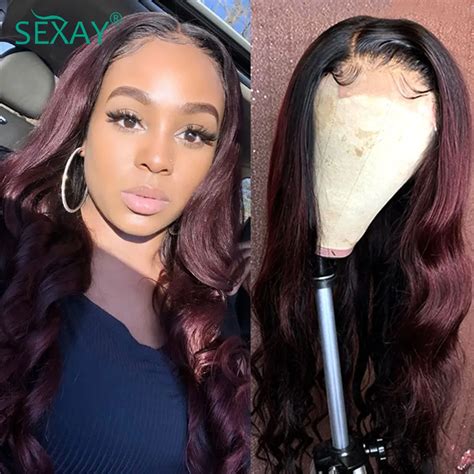 99j Ombre Human Hair Wigs For Black Women Body Wave 4x4 Closure Wig
