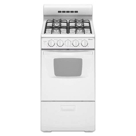 Amana 20 In 26 Cu Ft Gas Range In White Agg222vdw The Home Depot