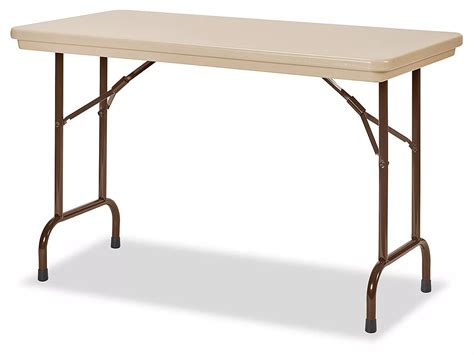 Deluxe Folding Table 48 X 24 Fixed Height Tan H 3137ft Uline