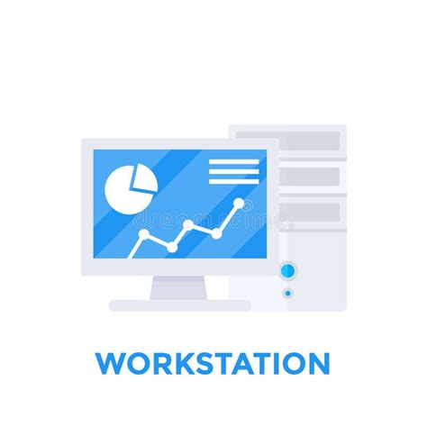 Workstation Computer Vector Illustration Stock Vector Illustration Of