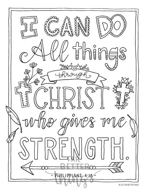 I Can Do All Things Coloring Page Philippians Etsy Hot Sex Picture