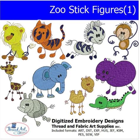 Machine Embroidery Designs Zoo Stick Figures1 —