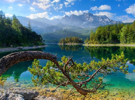 2560x1080 Resolution Mountain Range And Body Of Water Lake Germany