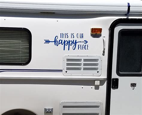 Happy Place Rv Decal Decor For Camper Or Motorhome Or Travel Trailer
