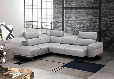 Superb light gray leather sofa construction. Light Gray Sectional sofa NJ 981 | Leather Sectionals