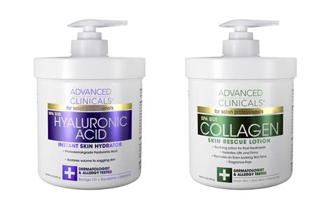 Advanced Clinicals Collagen Cream Hyaluronic Acid Lotion Moisturizer