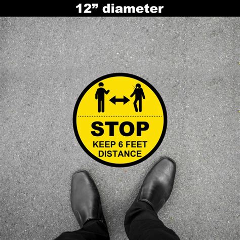 Stop Keep 6 Feet Distance Social Distancing Floor Decal