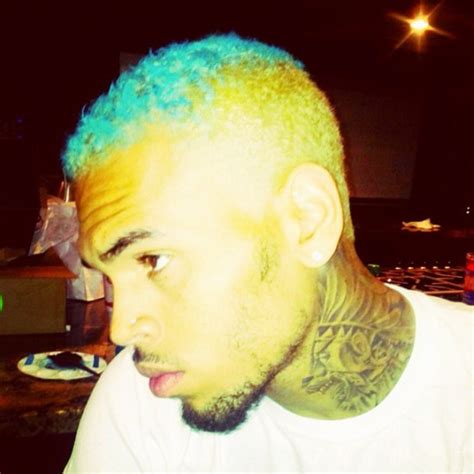 Ask your stylist for advice on how to bleach and color your hair for the maximum effect. Gratuitous Pop Pic: Chris Brown Is Feeling Blue (Hair ...