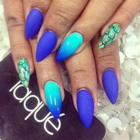 blue stiletto nail designs  love