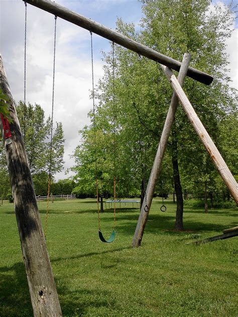 Coolest Swing Set Ever Made Out Of Telephone Poles Kids Outdoor