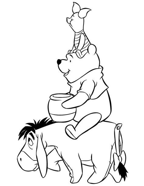 Eeyore Carrying Pooh And Piglet Coloring Page Gif Pixels