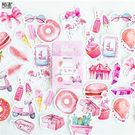 Pink Summer Theme Decorative Stationery Adhesive Stickers Label Diary
