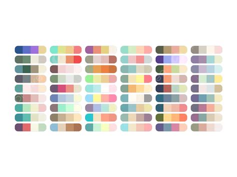 Vector Color Palette Set Design Template Multi Light Shades Colors
