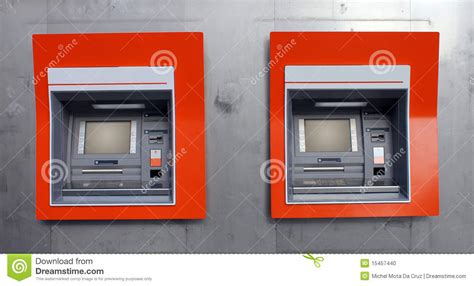 At the very least, whether you're an iad or a retail merchant, and you don't already own an atm, you could purchase the atm hardware from anyone (even from us). ATM machines stock photo. Image of orange, walk, financial ...