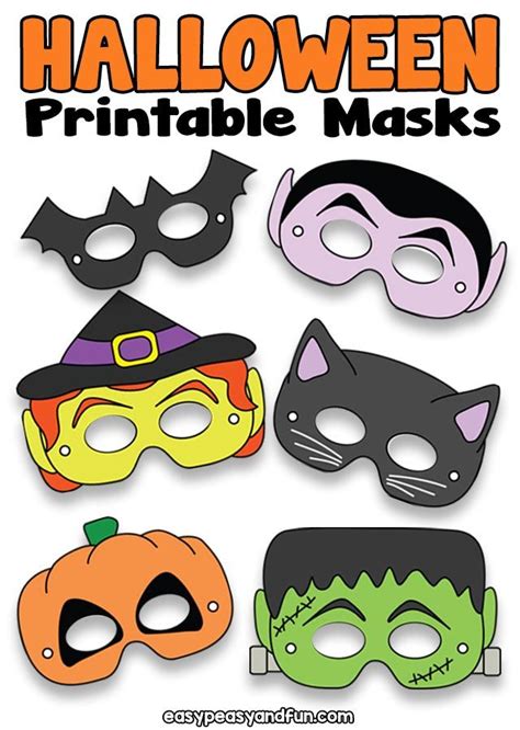 Halloween Printable Masks Templates 유아 미술 어린이를 위한 공예 유치원 라벨