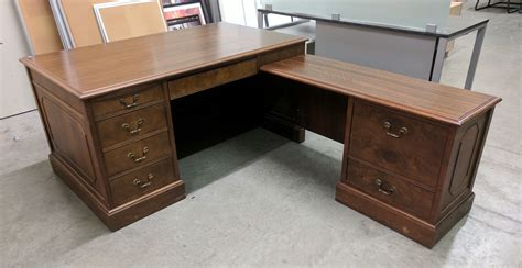 Solid Wood L Shape Desk With Walnut Finish Madison Liquidators