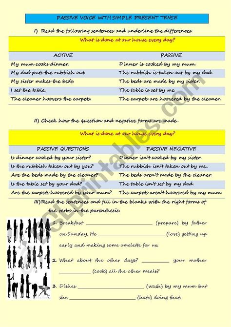 Passive Voice With Simple Present Tense Esl Worksheet By Guveri