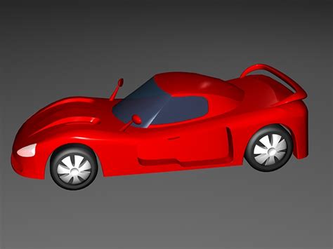 Red Cartoon Car 3d Model 3ds Max Files Free Download