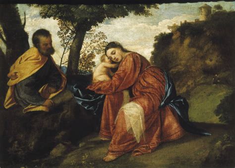 Titian Rest On The Flight Into Egypt Tizian Eigentl Tiziano Verce