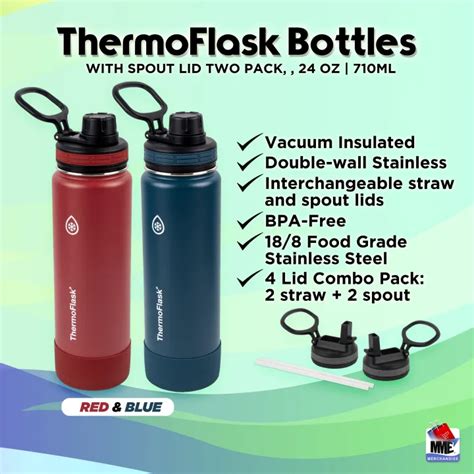 Thermoflask Double Wall Vacuum Insulated Stainless Steel Water Bottles