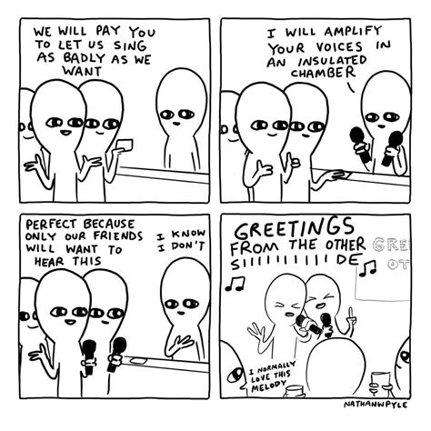Karaoke Aliens Guy Aliens Meme Cute Comics Funny Comics Planet