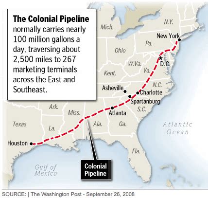 Colonial pipeline is the largest refined products pipeline in the united states, transporting more than 100 million gallons of fuel daily to meet the energy needs of consumers from houston, texas to the new york harbor. Crude Oil Daily: Colonial Pipeline Company buys Shell terminal