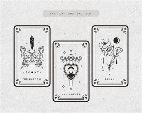 Printable Tarot Cards Svg Celestial Tarot Card Svg Unique Etsy
