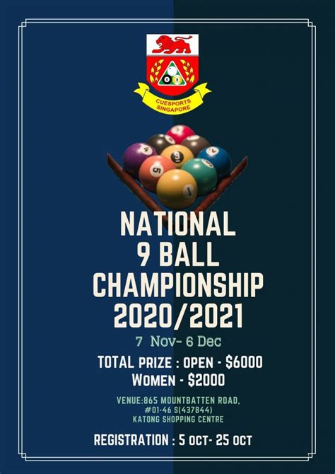 National 9 Ball Championship 20202021 Cuesports Singapore