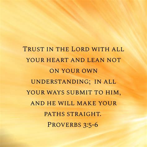 An Orange Background With The Words Trust In The Lord With All Your