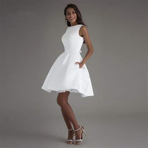 Plus Size Short Beach Wedding Dress Simple A Line Silhouette With