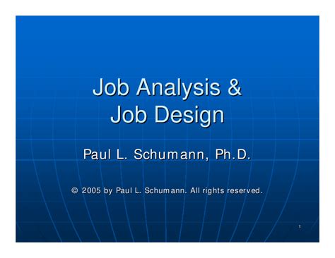 (PDF) Job Analysis & Job Analysis & Job Design Job Design | Azmiyah Shuhadak - Academia.edu