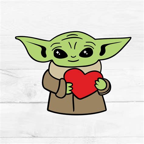 Baby Yoda With Heart Svg Bundle Disney Baby Yoda Clipart Svg | Etsy