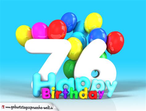 76 Geburtstag Bild Happy Birthday Mit Ballons Geburtstagssprüche Welt