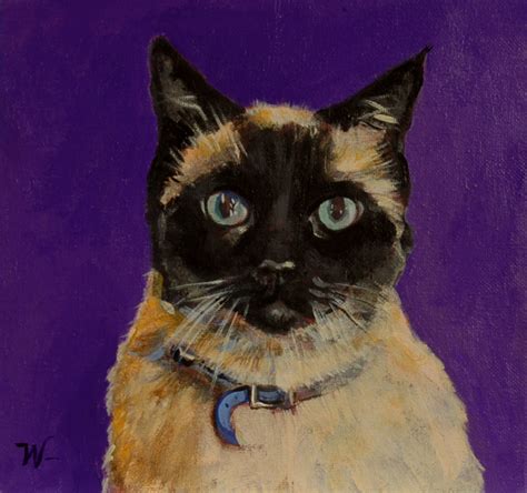 Dust Off The Butterfly An Acrylic Painting Of A Siamese Cat