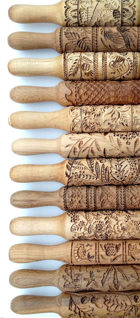 Woodrollingpin Hand Carved Rolling Pins And Stamps Engraved Rolling