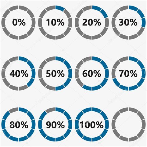 Circle Chart Graph Infographic Percentage Templates Collection Stock