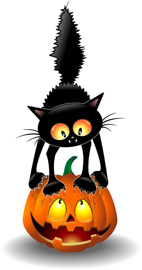 Black Cat Halloween Clip Art Cartoon Cat Halloween Png Transparent
