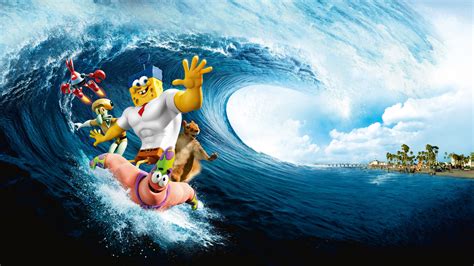 Full Hd Wallpaper Spongebob Wave Surfing Desktop