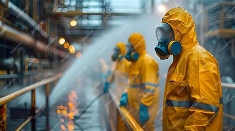 Premium Photo | Hazmat Team in Action Securing a Toxic Industrial Leak