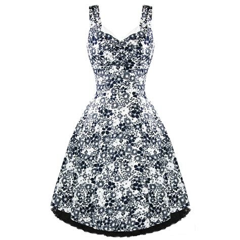 Prima di consigliarti i migliori fiori per 50 anni di matrimonio desidero svelarti un aneddoto curioso che riguarda le nozze d'oro! Vestito Abito da Donna Blu Bianco con Fiori Stile Vintage Anni '50 Estivo Nuovo | eBay