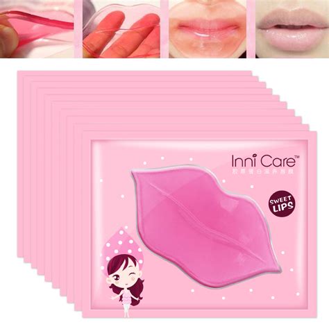 10pcs Lip Plumper Crystal Collagen Lip Mask Pads Moisture Essence Anti