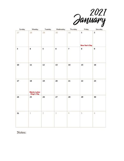 Free Printable 2021 Calendar With Holidays Pdf Strength Essence