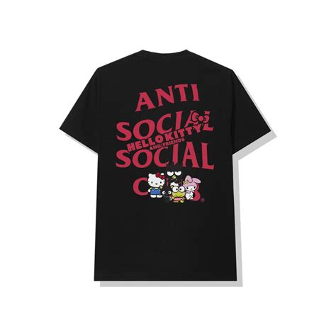 Anti Social Social Club X Hello Kitty And Friends Tee Blackanti Social