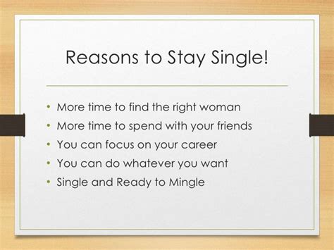 The Benefit Of Being Single