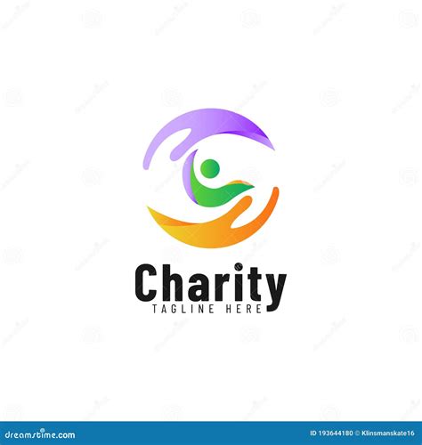 Charity Logo Design Template For Community And Humanity Stock