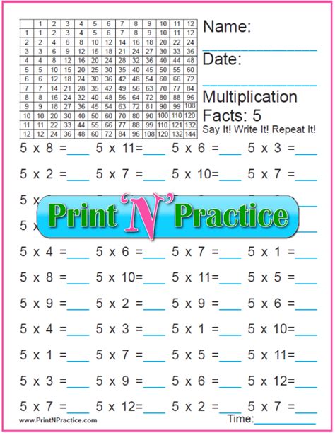 4th Grade 12x12 4th Grade Printable Multiplication Chart Fritto
